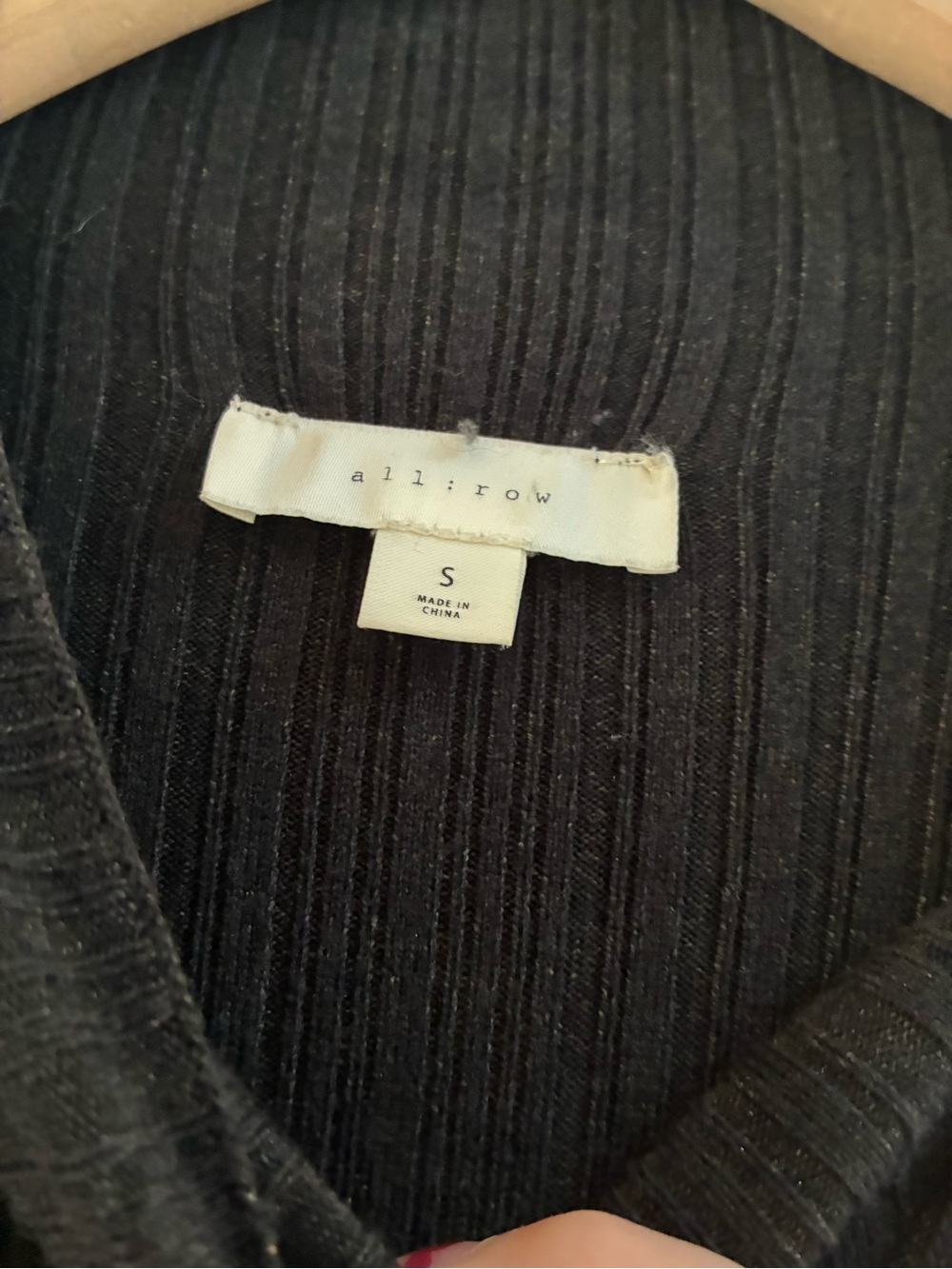 AllSaints-Style All:Row Black Ribbed Blazer Jacket - Small
